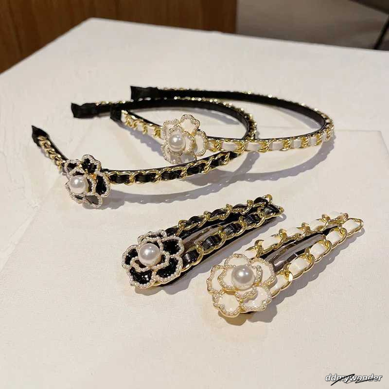 2025 New Korean Vintage Leather Chain Hairpin Jewelry Fine Style Hair Accessories For Girls Y250808