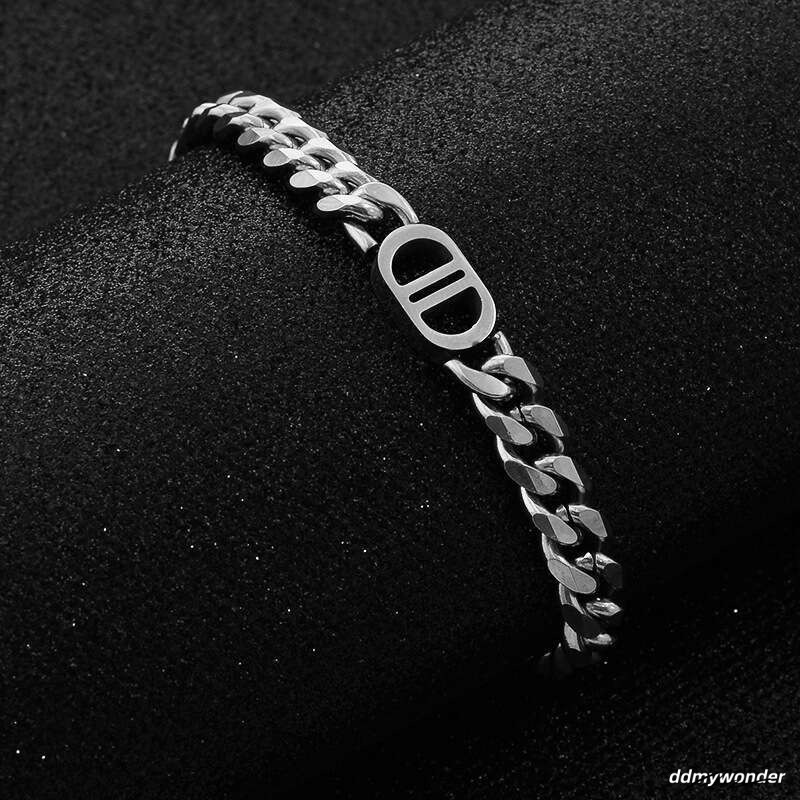 Stainless Jewelry Titanium Steel Double D Clavicle Chain Gold Necklace Unisex Couple Niche Bracelet Bangle ddmywonder ddmywonder ddmywonder