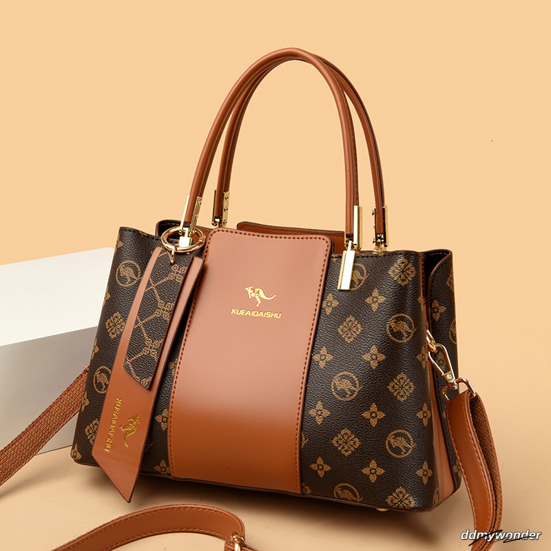 Contrasting Women's Business Handbag Free Shipping Designer New Minimalist Vintage Tote Large Capacity Single Shoulder Crossbody Mom Shopping Bag