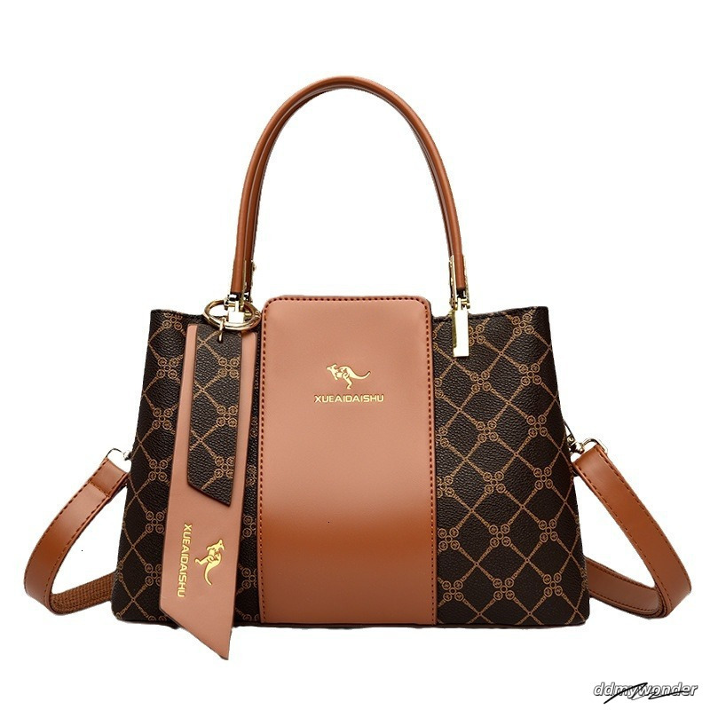 Contrasting Women's Business Handbag Free Shipping Designer New Minimalist Vintage Tote Large Capacity Single Shoulder Crossbody Mom Shopping Bag