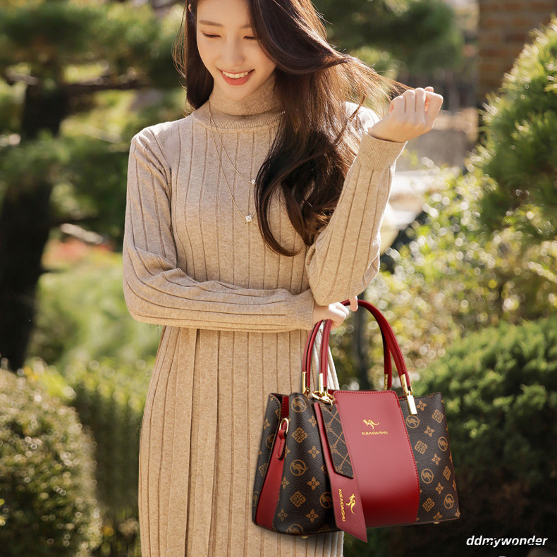 Contrasting Women's Business Handbag Free Shipping Designer New Minimalist Vintage Tote Large Capacity Single Shoulder Crossbody Mom Shopping Bag