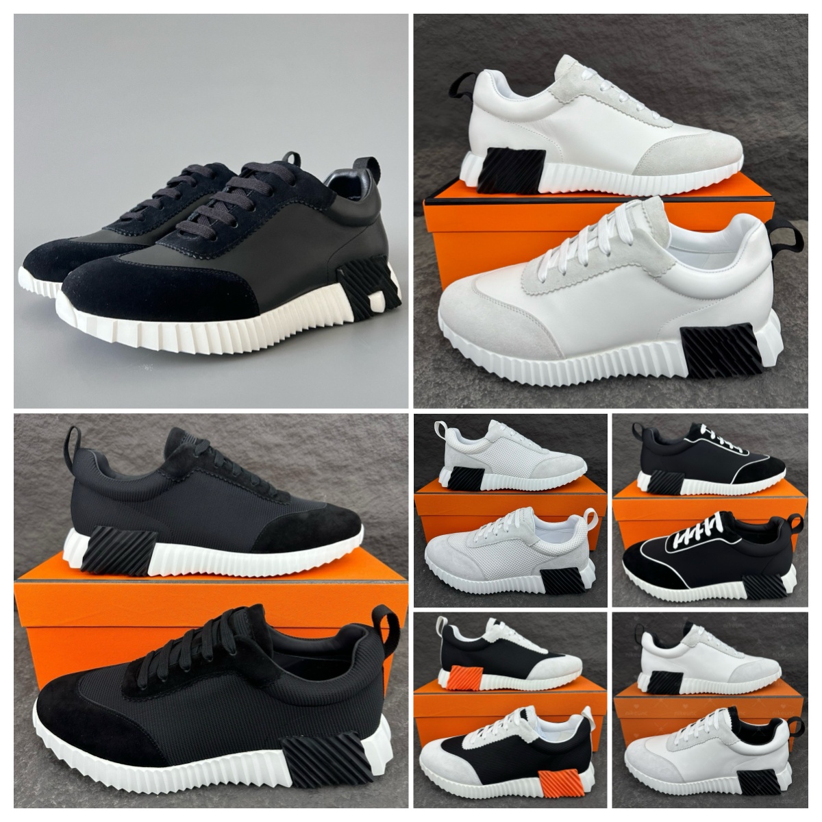 bouncing sneakers Luxury chaussures designer shoes trainers breathable mesh running shoe men bounce sneaker women sneaker nonslip rubber sole flat trainer h word