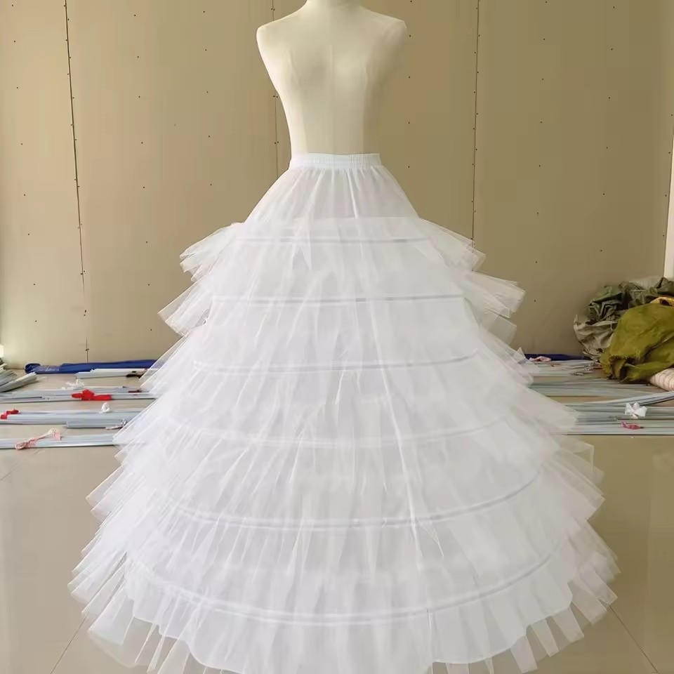 Fluffy 6 Hoop Black White Long Petticoat Wedding Ball Gown Quinceanera Dress Underskirt Skirt Half Slips Crinoline Bridal Accessories Lg0359 Youmaidre