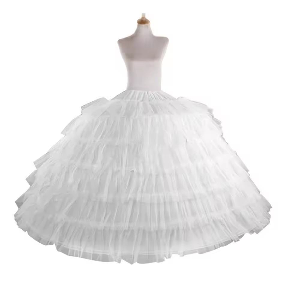 Fluffy 6 Hoop Black White Long Petticoat Wedding Ball Gown Quinceanera Dress Underskirt Skirt Half Slips Crinoline Bridal Accessories Lg0359 Youmaidre
