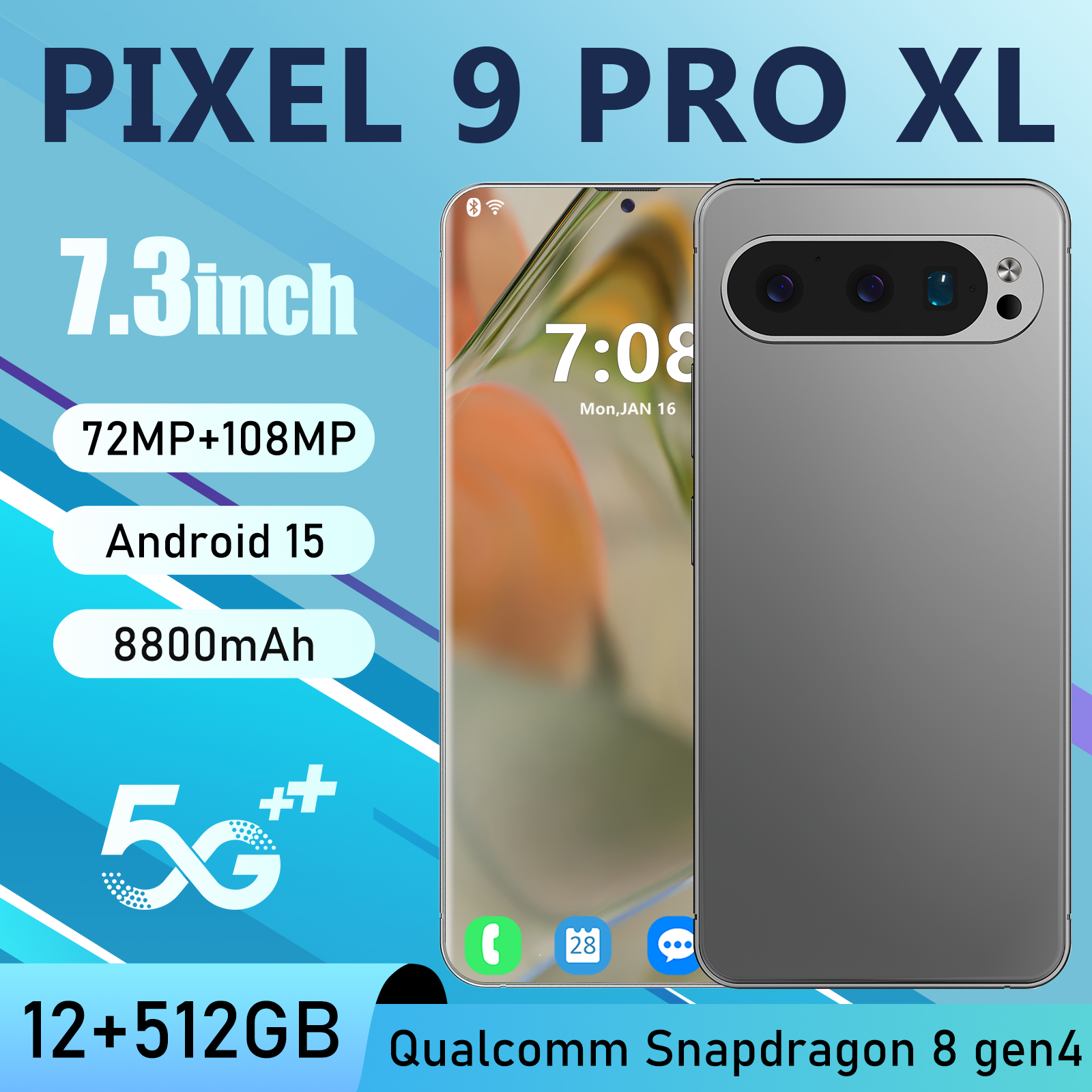 High-performance Pixel 9 Pro XL Android smartphone - 6.8 incell display