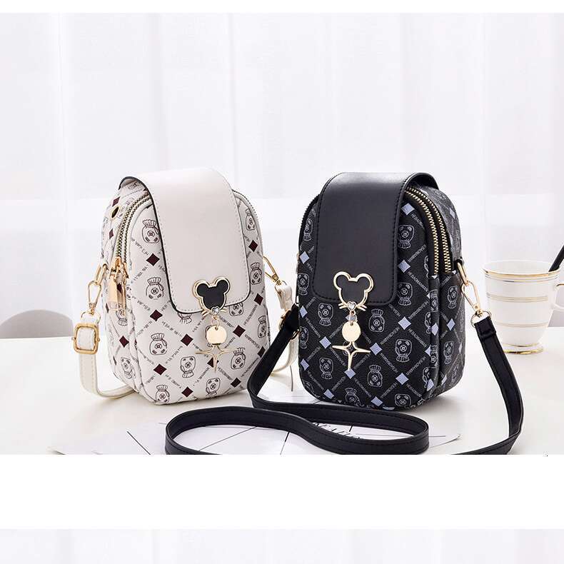 DHpet_wholesale 2025 Trendy Crossbody Phone Bag - Mini PVC Shoulder Purse for Women, Small Round Zip Pocket (13x19cm, 320g)