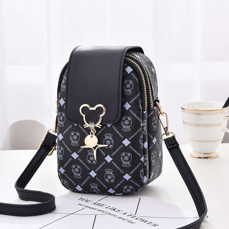 DHpet_wholesale 2025 Trendy Crossbody Phone Bag - Mini PVC Shoulder Purse for Women, Small Round Zip Pocket (13x19cm, 320g)