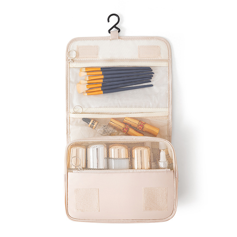 2025 Autumn New Korean Edition Large Capacity Compact elegant Makeup Bag Simple bag Storage Hook Washbag Lightweight Travel Storage Bag Designer Handb