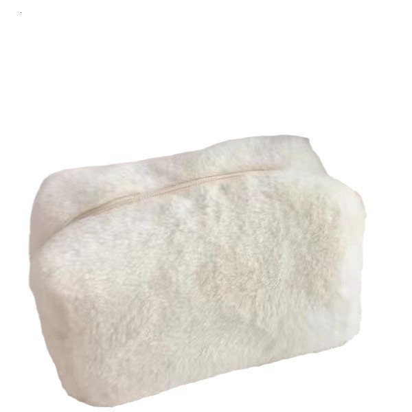 2025 elegant autumn new plush makeup bag with simple bag and niche design cute luxurious lightweight storage bag large capacity makeup bag designer ha