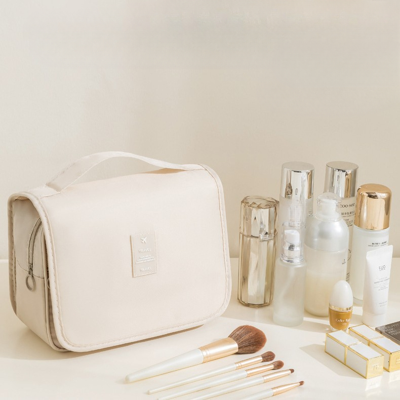 2025 Autumn New Korean Edition Large Capacity Compact elegant Makeup Bag Simple bag Storage Hook Washbag Lightweight Travel Storage Bag Designer Handb