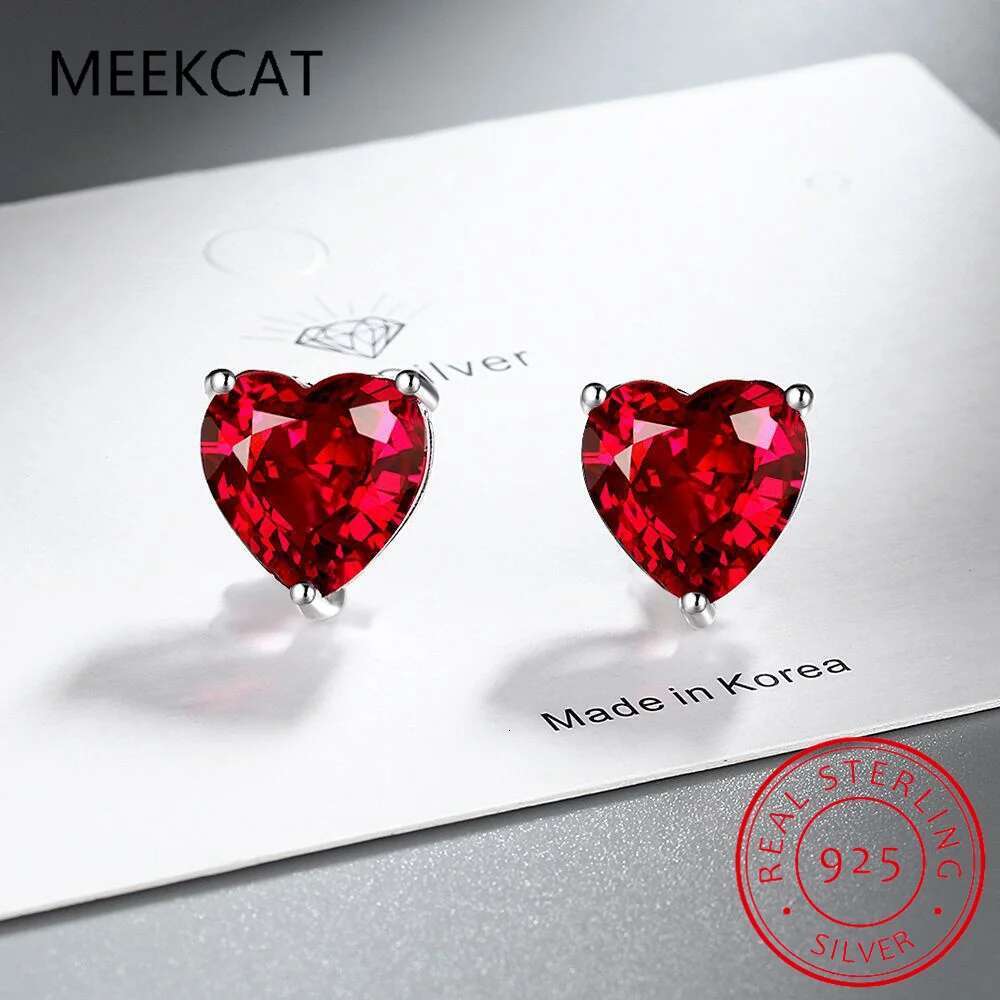 1CT 2CT 4CT Heart Cut Moissanite Stud Earrings for Women Quality Lab Dia S Sterg Sier Bride Jewelry Brincos