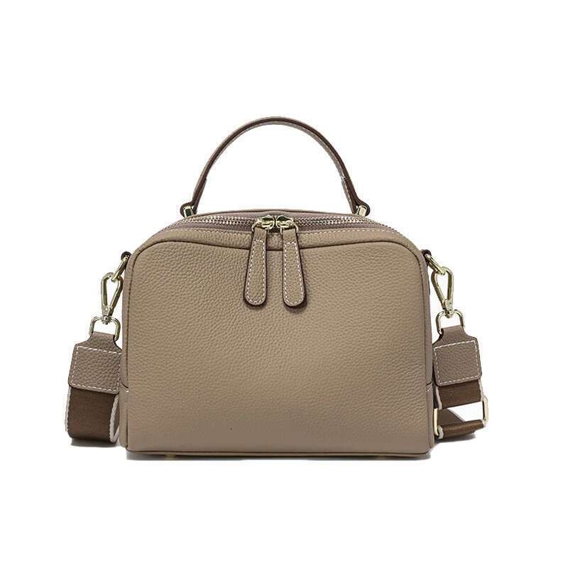 2025 New Women Genuine Leather Lady Fashion Shoulder Bag Female Large Capacity 2 Compartments Messenger Handbag
