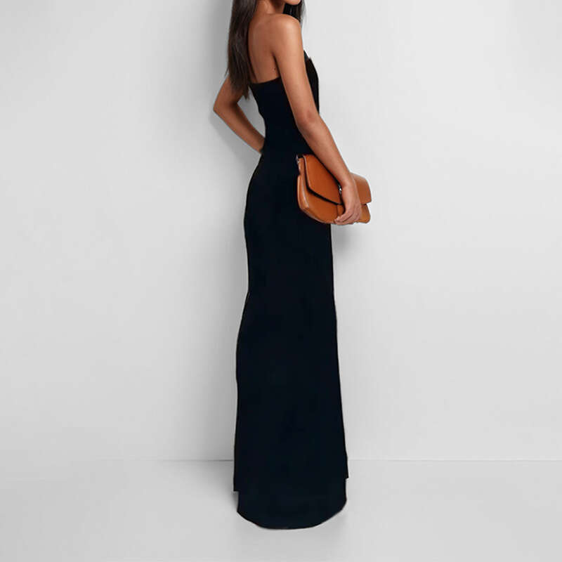 2025 Spring New Women's Fashion Style Trendy Commuting Solid Color Wide Leg Jumpsuit KLMY
