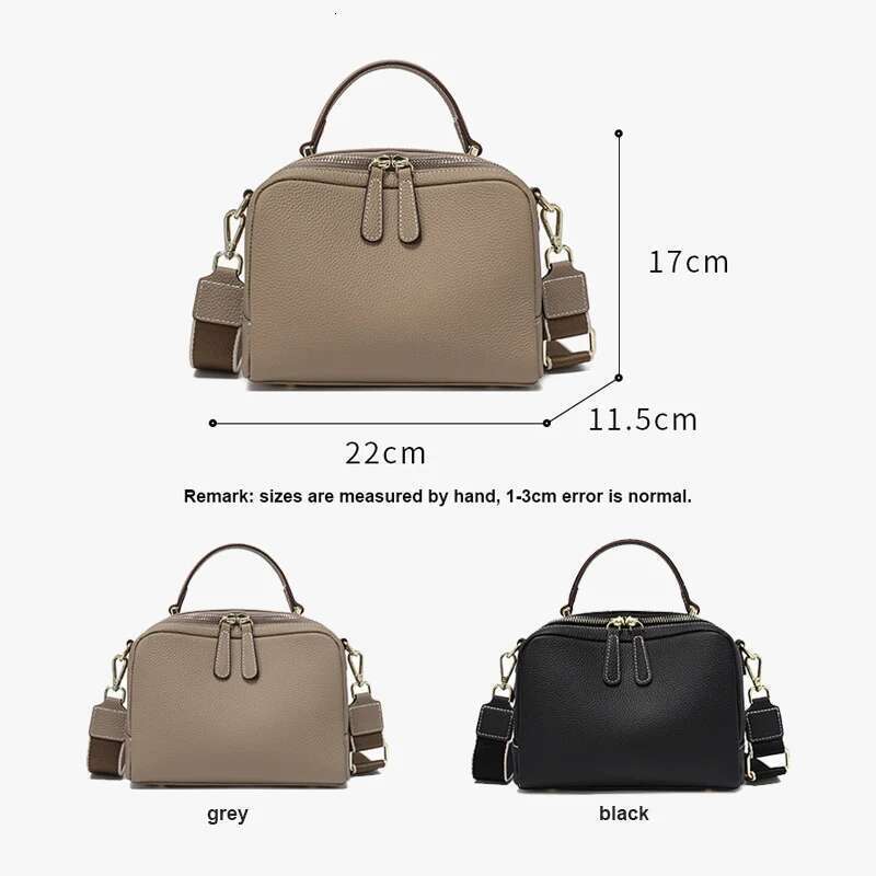 2025 New Women Genuine Leather Lady Fashion Shoulder Bag Female Large Capacity 2 Compartments Messenger Handbag