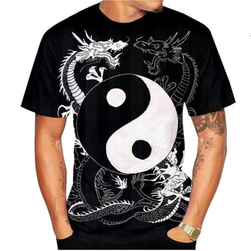 Mens T shirt Gossip Taiji 3D Printing Men's T-Shirt Men's Street Cool Short Sleeve tee Casual tops summer clothes