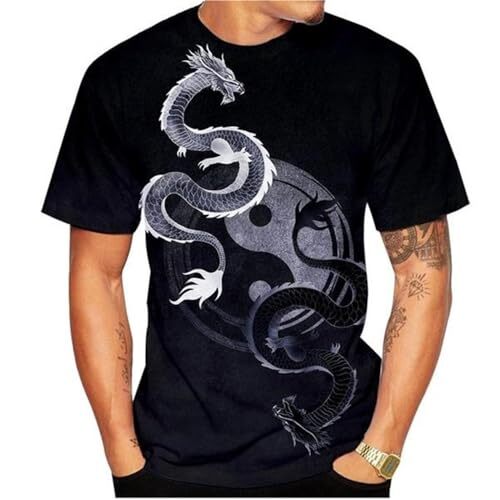 Mens T shirt Gossip Taiji 3D Printing Men's T-Shirt Men's Street Cool Short Sleeve tee Casual tops summer clothes