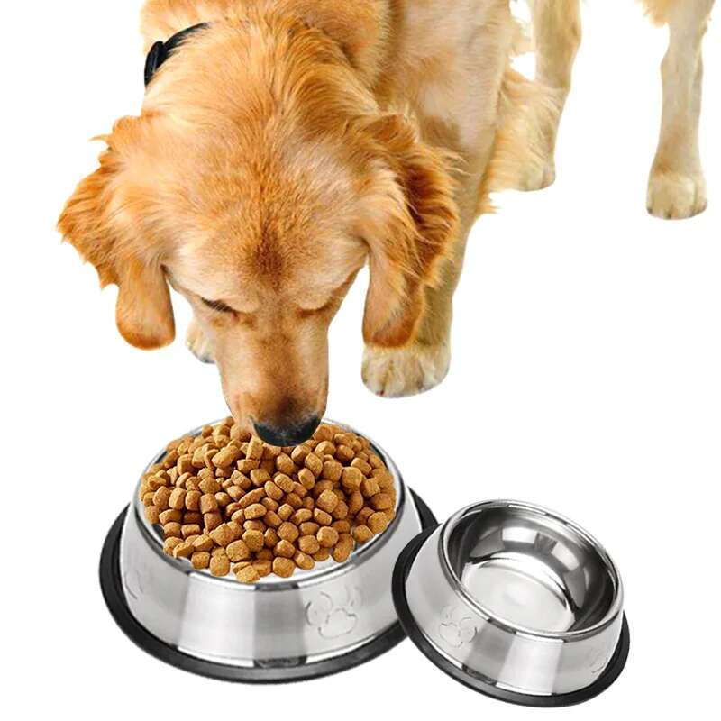 Dog Supplies Anti-Knock Cat Thickened Bowl Stainless Steel Pet Basin