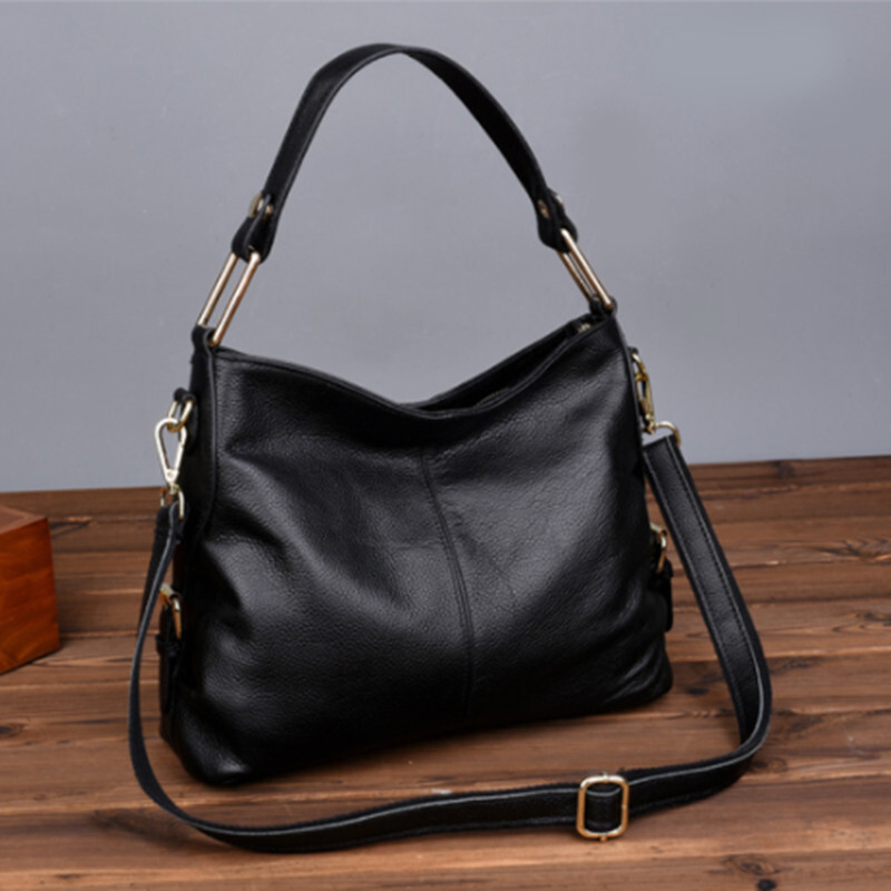 2025 Korean Time Spring Fashion Genuine Women's Handheld Diagonal Cross Bag Leather