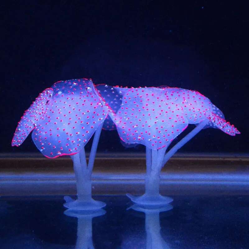 Fluorescent Fish Tank Aquarium Decoration Artificial Coral Simulation Plant Ornament Pets Underwater Landscape With Suction Cup