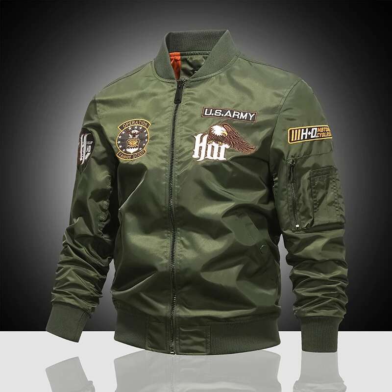 Ma1 Pilot Jacket Men's Spring And Autumn Eagle Embroidered Baseball Suit Large Workwear Coat Fashion