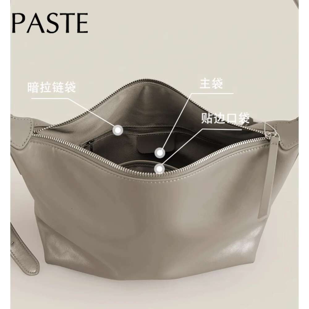 Chic Stylish Elegant Long Handle Beige Tote Glossy Oil Wax Cowhide Leather Women Shoulder Bag Resistant To Dirt Commuter Handbag