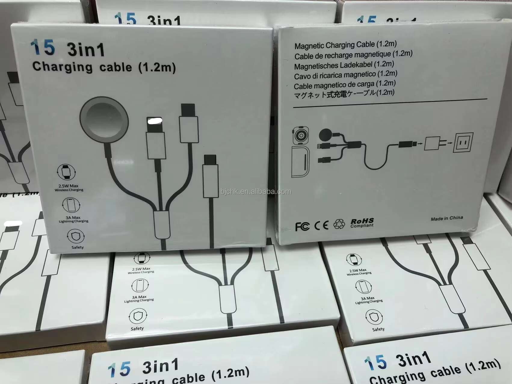 NEWEST 3 in 1 Type C Connector 15W Magnetic Wireless Charging Charger for Apple Watch Series 2/3/4/5 / SE /6/7 /8