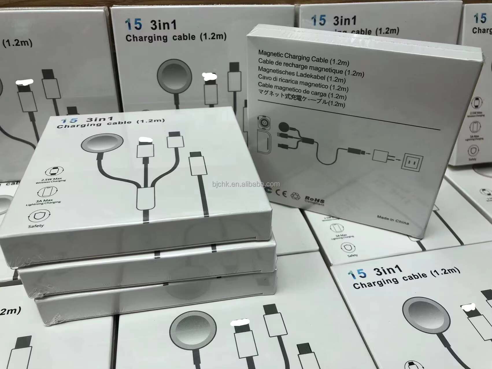 NEWEST 3 in 1 Type C Connector 15W Magnetic Wireless Charging Charger for Apple Watch Series 2/3/4/5 / SE /6/7 /8