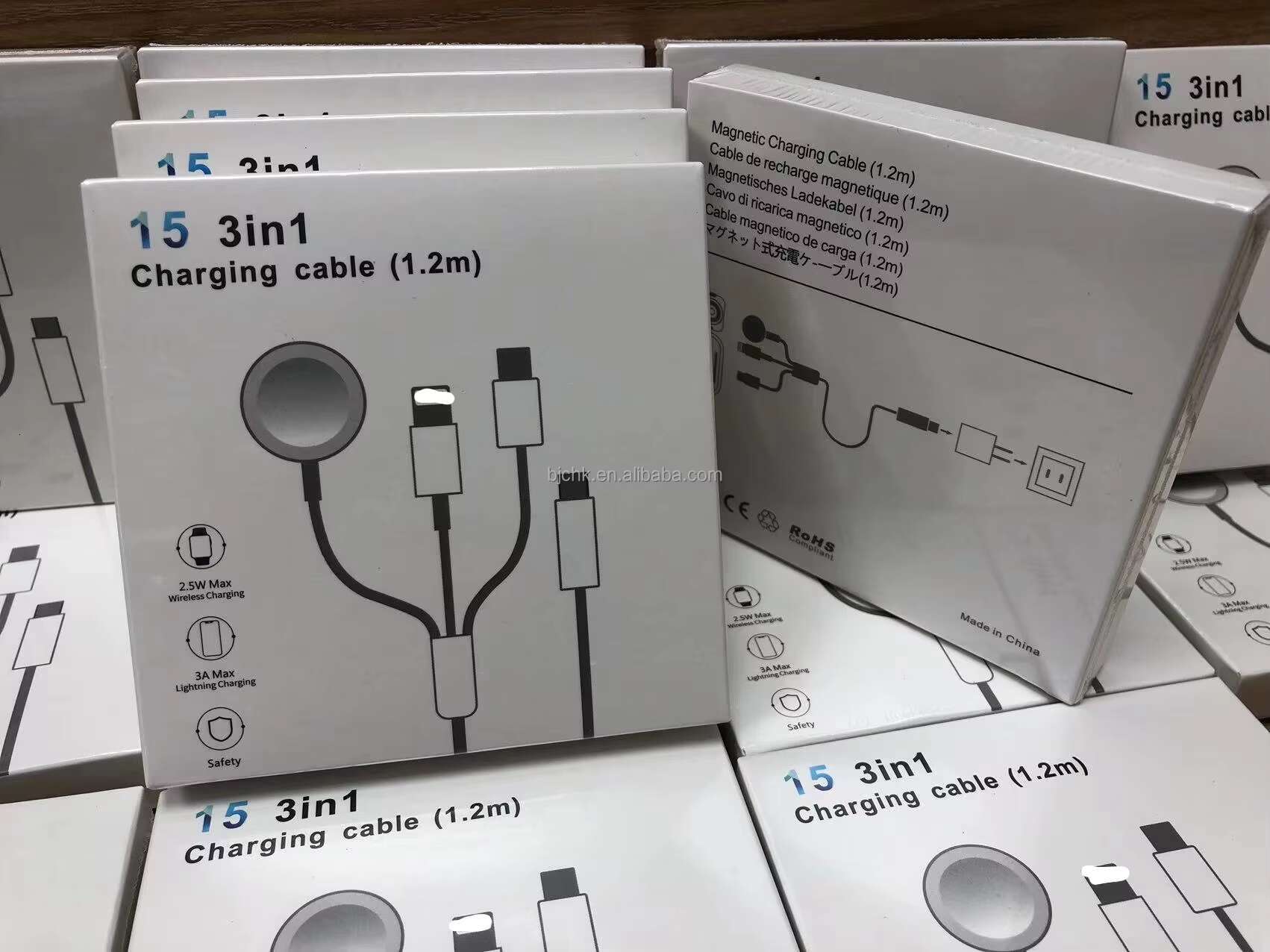 NEWEST 3 in 1 Type C Connector 15W Magnetic Wireless Charging Charger for Apple Watch Series 2/3/4/5 / SE /6/7 /8