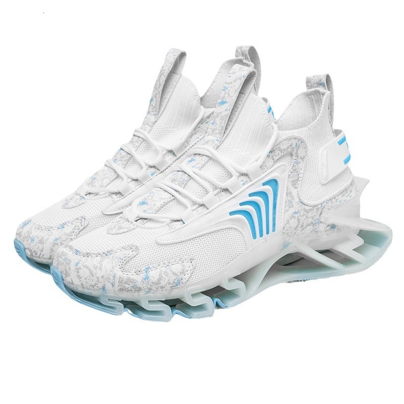 Spring Flyknit Men's Shoes Large Blade Bottom Dad Shoes Height Boosting Air Cushion Leisure Flyknit Breathable Sports Shoes Men's Shoes