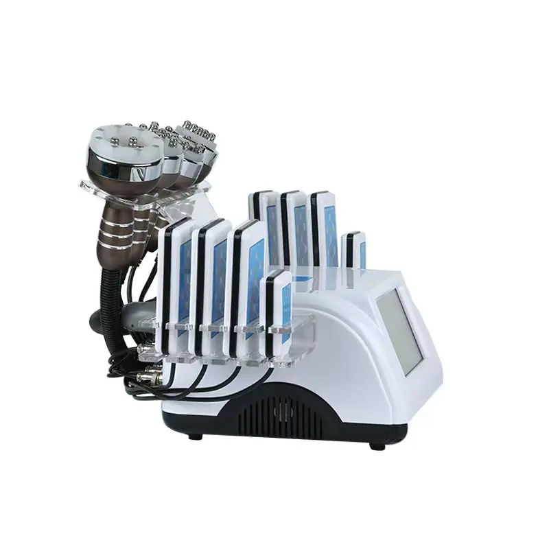 High Quality 6 in 1 Weight Loss Body Slimming Face Lift Skin Tighten Body Shaper Vacuum + RF + Cavitation + Lipolaser Lymphatic Drainage Body Massage 