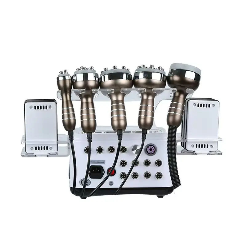 High Quality 6 in 1 Weight Loss Body Slimming Face Lift Skin Tighten Body Shaper Vacuum + RF + Cavitation + Lipolaser Lymphatic Drainage Body Massage 