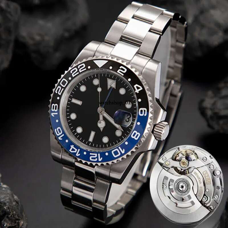 Pepsi gmt batman mens watch batgirl man watches 40mm 3285 movement 904l jubilee bracelet ceramic bezel black dial root beer Left-handed Male wristwatchj8h