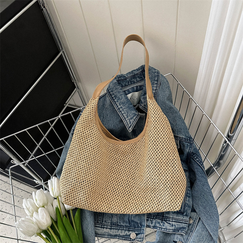 Free Delivery Designer Bag Internet Celebrity Korean Ins Tote Straw Woven Large Capacity Underarm Shoulder Beach For Women Luxury Bag