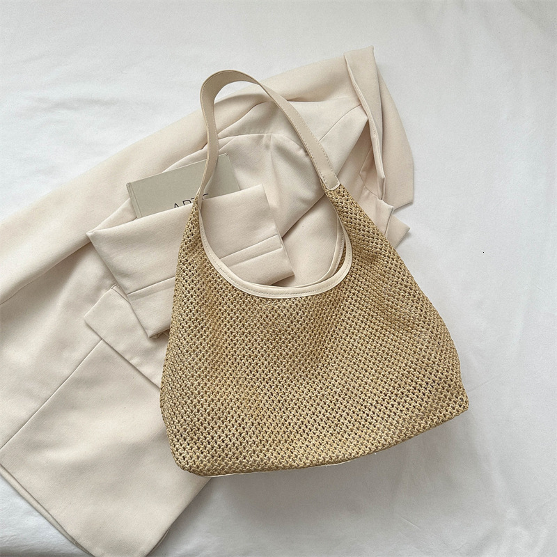 Free Delivery Designer Bag Internet Celebrity Korean Ins Tote Straw Woven Large Capacity Underarm Shoulder Beach For Women Luxury Bag