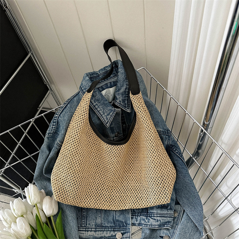 Free Delivery Designer Bag Internet Celebrity Korean Ins Tote Straw Woven Large Capacity Underarm Shoulder Beach For Women Luxury Bag