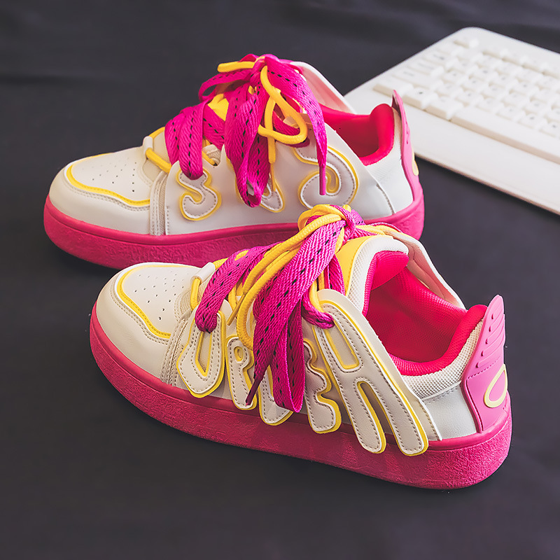 Designer casual shoes Cherry Blossom Pink White Sneakers for Women 2025 New Versatile Casual Women's Niche Thick-Soled Bread Ins Trend Shoes