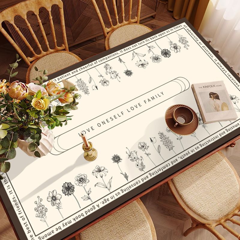 Light French High-End Dining Table Mat Waterproof Oil-Proof Wash-Free Heat-Resistant Leather Vintage Style Tablecloth Protector designer luxcury - view 6