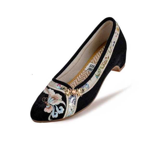 2025 Designer Fashion Women's Shoes Low Heel Pointed Qipao Embroidered Shoes Comfortable Shallow Mouth Versatile Daily Single Shoes Children