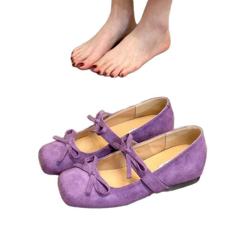 2025 Designer shoes Internally raised square toe ballet women's singles shoes 2025 new Korean version fashionable French bow fairy style Mary Jan