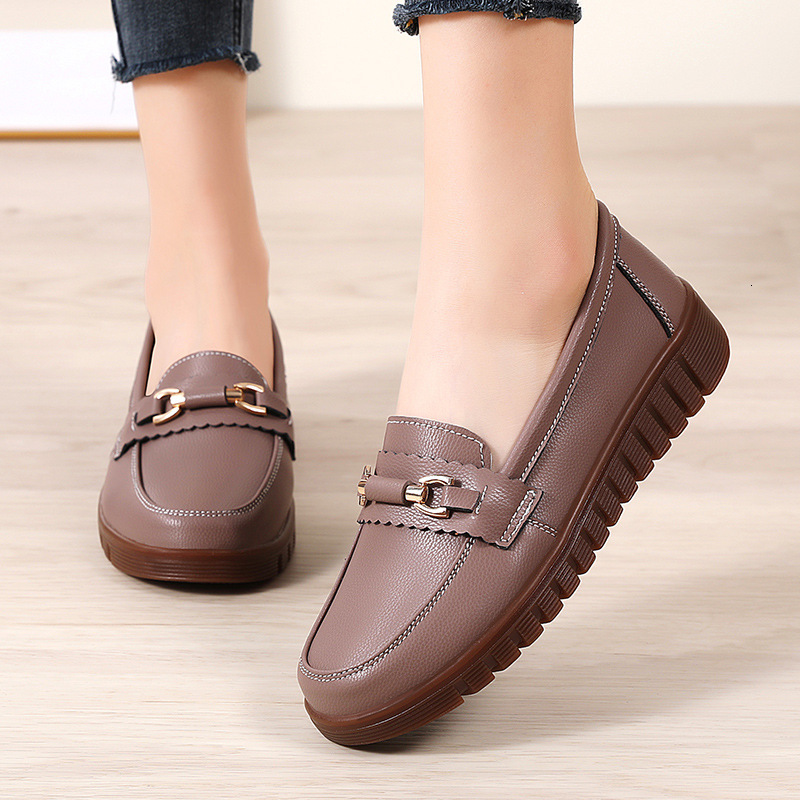 Designer Cross border plus size 2025 new spring single shoes for women, stylish and versatile mother shoes for women, fashionable soft soled casual wo