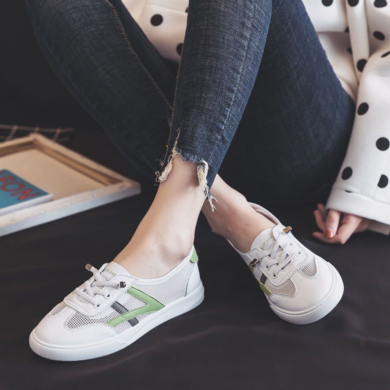 Spring 2025 new versatile white shoes, student flat casual board shoes, mesh mesh shoes, breathable women's shoes, summer edition