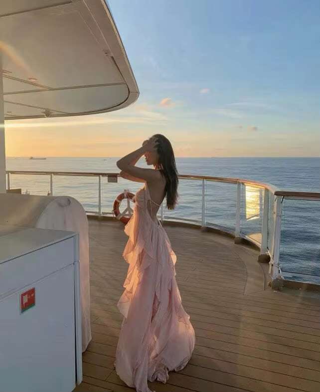 DHessentials Hot Sexy Halter Neck Backless Vacation Gown Dress Summer Undefined Ruffled Chiffon Casual Dresses