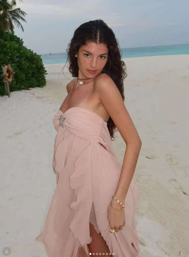 DHessentials Hot Sexy Halter Neck Backless Vacation Gown Dress Summer Undefined Ruffled Chiffon Casual Dresses