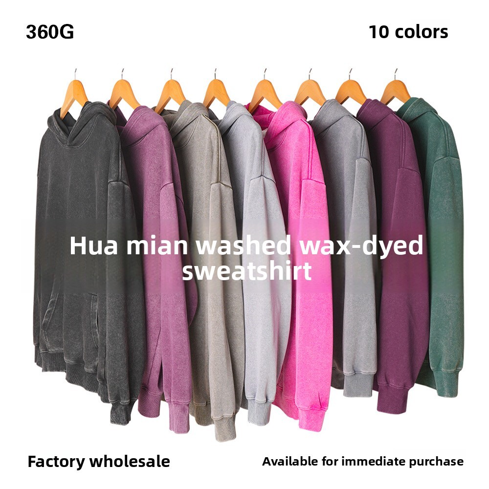 European Size Washed Vintage Cotton Sweatshirt Designer Hoodie Jacket Tracksuit Men Polo Veste Coat Hoodie Men's Top Jacket Batik Snowflake Pullo