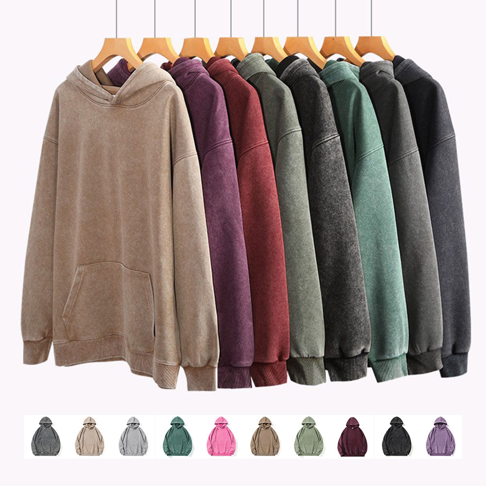 European Size Washed Vintage Cotton Sweatshirt Designer Hoodie Jacket Tracksuit Men Polo Veste Coat Hoodie Men's Top Jacket Batik Snowflake Pullo