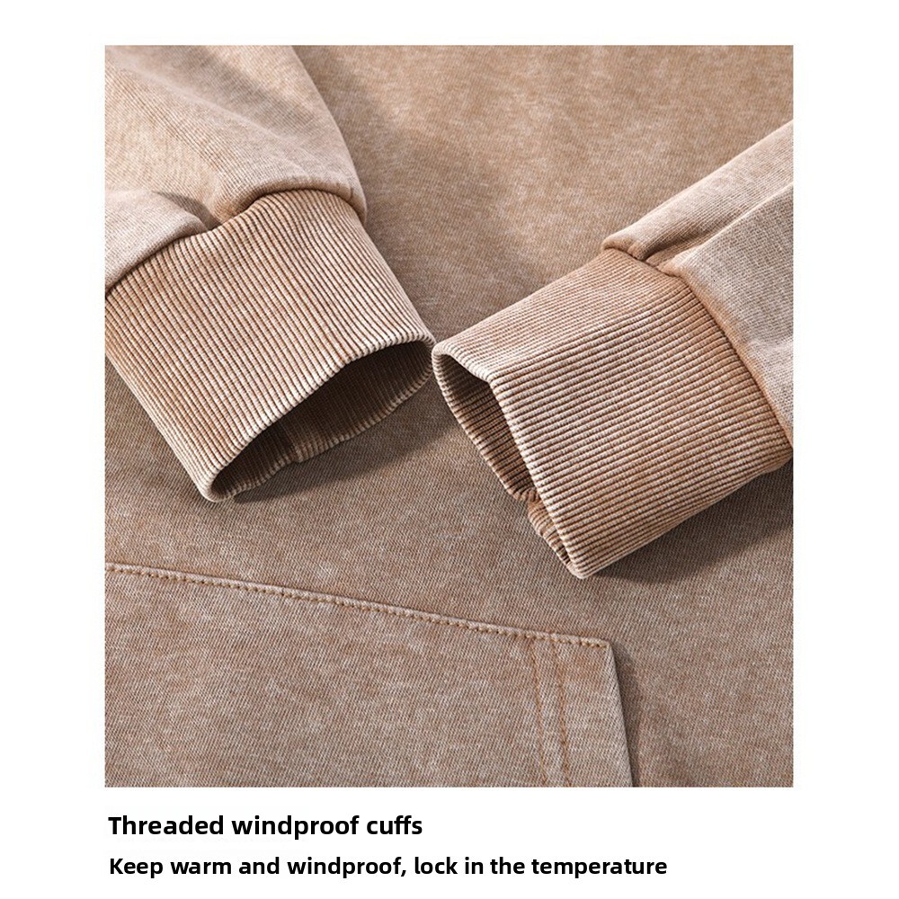 European Size Washed Vintage Cotton Sweatshirt Designer Hoodie Jacket Tracksuit Men Polo Veste Coat Hoodie Men's Top Jacket Batik Snowflake Pullo