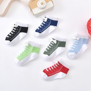 0-12 mois bébé chaussettes sport dentelle infantile chaussettes coton garçons filles arc lacet pied sox