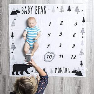 0-12M Baby Milestone Couverture mensuelle Couvertures de bébé Nouveau-né Soft Photographie Props Couverture de fond Tapis1