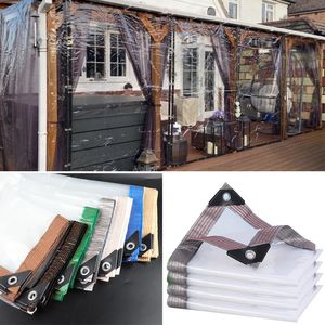 0.1mm Outdoor Transparent Tarpaulin Gazebo Pergola Window Windproof Awning Garden Plants Waterproof Canvas Rainproof Cloth 240108