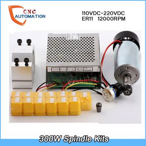 0.55NM 0.3kw Air cooled spindle ER11 Chuck CNC 300W Spindle Motor + 52mm clamps+13pcs ER11 For DIY CNC